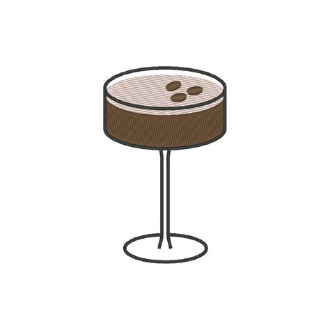 Martini Embroidery, Cocktail Embroidery, Trendy Embroidery, Birthday Inspo, Espresso Martini, Martini Glass, Embroidery Files, Embroidery Machine, Martini