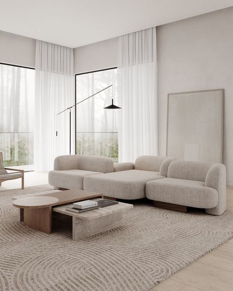 YinjiSpace - Ekaterina Amato x Apartment 3 Concept Casa Clean, Minimalist Living Room Design, Decor 2023, Bedroom Minimalist, Beige Living Rooms, Japandi Interior, Florida House, Minimalist Interior Design, Style Deco