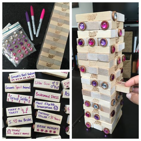 Bachelorette Jenga, Jenga Ideas, Harry Potter Party Food, Bachelorette Party Games Funny, Bachelorette Party Games Drinking, Bachelorette Diy, Disney Bachelorette, Awesome Bachelorette Party, Diy Bachelorette Party