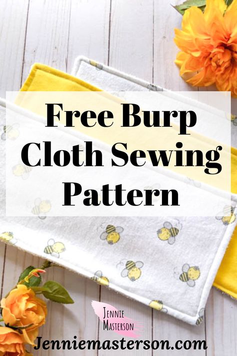 Baby Burp Cloths Diy, Burp Cloth Tutorial, Easy Sewing Patterns Free, Diy Baby Shower Gift, Burp Cloth Patterns, Burp Cloths Diy, Sewing For Babies, Sewing For Baby, Diy Baby Shower Gifts