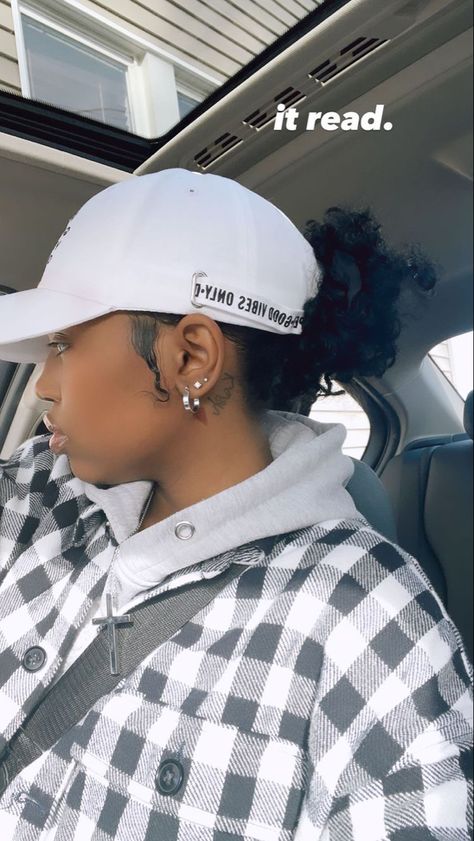 Bun With Hat Black Women, Baseball Cap With Braids Black Women, Low Bun With Hat Black Women, Baseball Cap Hairstyles, Cap Hairstyles, Natural Hair Bun Styles, Beautiful Photoshoot Ideas, Pelo Afro, Hair Appointment