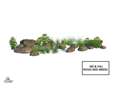 Chicklet's Me and You Rocks and Weeds Friendship Rocks, Sims 4 Hair Male, Outside Plants, Outdoor Trees, Sims Building, Sims 4 Teen, Sims House Design, Sims 4 Cc Packs, Sims 4 Cc Furniture