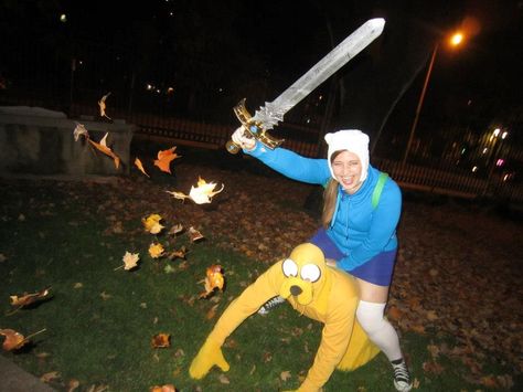 Fiona Adventure Time Costume, Fin And Jake Halloween Costume, Jake Adventure Time Costume, Finn Adventure Time Costume, Finn And Jake Costume, Finn The Human Costume, Jake Costume, Flame Princess And Finn, Finn Cosplay