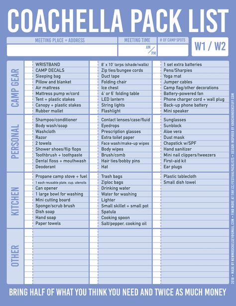 coachella pack list with extra space. coachella music festival packlist pack list custom Camping Music Festival Packing Lists, Rave Packing List, Coachella Packing List, Coachella Car Camping, Festival Camping Checklist, Coachella 23, Coachella Camping, Festival Checklist, Bass Canyon