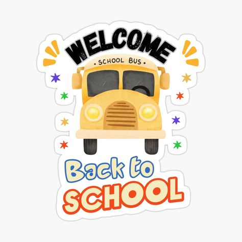 Get my art printed on awesome products. Support me at Redbubble #RBandME: https://www.redbubble.com/i/sticker/Welcome-Back-To-School-Teacher-Life-Preschool-Inspirational-Student-Gift-for-Teacher-by-DreamStore360/149192678.EJUG5?asc=u Welcome Back To School Drawing, Drawing For Students, School Drawing, Teacher Stickers, Welcome Back To School, Student Gift, Gift For Teacher, The New School, New School Year