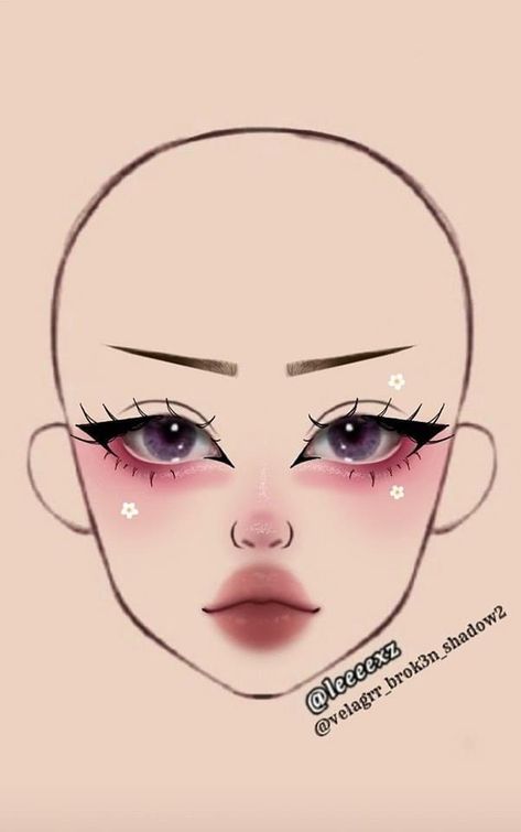 Makeup Charts, Anime Eye Makeup, Makeup Fails, Gyaru Makeup, Face Charts, Make Up Tutorials, Makeup Drawing, Natural Make Up Looks, Cute Eye Makeup