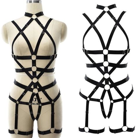 Striper Outfits, Harness Women, Harness Fashion, Harness Belt, Leg Garter, Garter Belts, Seductive Clothes, Body Harness, Leather Harness