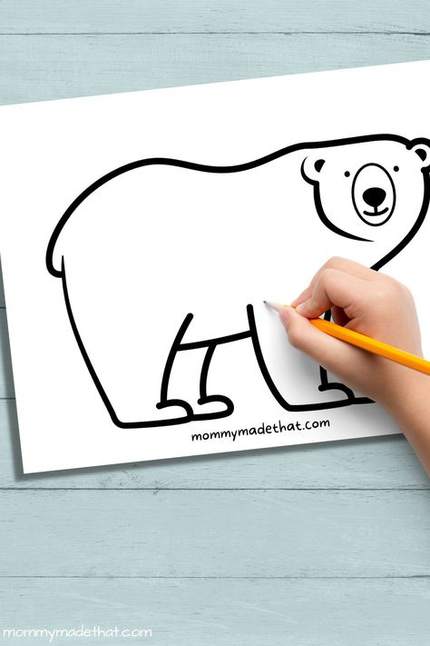 Polar Bear Templates Polar Bear Craft Preschool, Polar Bears Preschool, Bear Crafts Preschool, Polar Bear Outline, Polar Bears Activities, Arctic Animals Preschool, Polar Bear Color, Polar Bear Facts, Bears Preschool