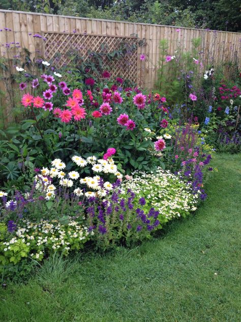 Modern Gardening, Front Lawn Landscaping, Shasta Daisies, Dahlias Garden, Outdoor Sanctuary, Border Ideas, Garden Border, Fall Garden Vegetables, Cottage Garden Design