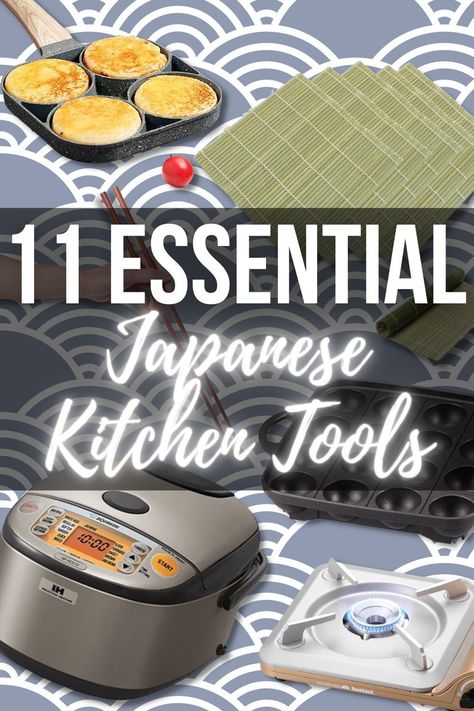 Whether you're trying to dive headfirst into Japanese cooking or just looking to challenge yourself with something new, we've made a list of some incredibly useful and helpful Japanese cooking tools we use all the time and love! Japanese Cooking Recipes // Japanese Cooking Aesthetic // Japanese Cooking Essentials // Japanese Cooking Utensils // Japanese Cooking 101 #JapaneseCooking #JapaneseCookingTools #JapaneseCookingEssentials #JapaneseCooking Recipes #JapaneseCooking101 Japanese Kitchen Essentials, Japanese Cooking Utensils, Japanese Kitchen Utensils, Asian Cooking Tools, Japanese Cooking Tools, Asian Kitchen Gadgets, Japanese Home Gadgets, Japanese Kitchen Tools, Japanese Cooking Recipes