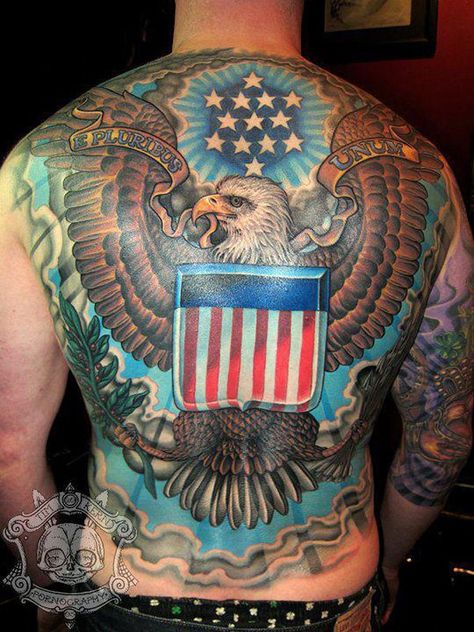 American Eagle fullback tattoo - 25 Awesome American Flag Tattoo Designs | Art and Design Back Eagle Tattoo, Eagle Back Tattoo, Eagle Tattoo Designs, Ta Moko Tattoo, Bald Eagle Tattoos, Tattoo Special, Backpiece Tattoo, Patriotic Tattoos, Tattoos Mandala