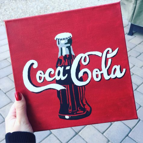 Coke Can Painting, Coca Cola Painting, Cola Art Print, Cocacola Posters, Retro Coke Poster, Vintage Coca Cola Poster, Cherries Painting, Diy Gifts For Mothers, Pizza Box