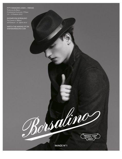 Hugo Sauzay by Emilio Tini for Borsalino Fall/Winter 2012 Campaign Lightroom Shortcuts, Borsalino Hats, Women Celebrities, International Model, Best Ads, Chic Type, Retro Men, Hat For Man, Fashion Week Street Style