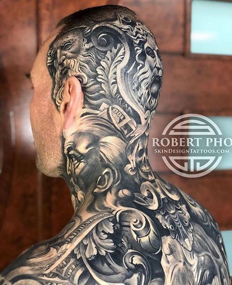 21 Awesome Pics That Are Easy on the Eyes - Wow Gallery Scalp Tattoo, Best Neck Tattoos, Filigree Tattoo, Throat Tattoo, Money Tattoo, Back Of Neck Tattoo, Head Tattoo, Scary Tattoos, Neck Tattoo For Guys