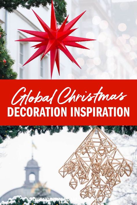 Be inspired to create by these unique Christmas decorations from different cultures around the world. Around The World Christmas Decorations, Christmas Decorations Around The World, International Christmas Decorations, Christmas Around The World Party Decorations, Christmas Around The World Decorations, Christmas Around The World Party, Around The World Decorations, Christmas Crafts Around The World, Around The World Christmas