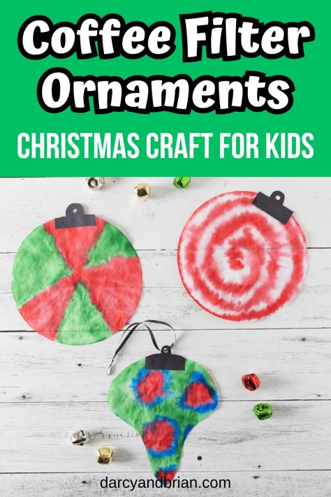 Get into the holiday spirit with this fun and easy coffee filter ornaments craft! It's perfect for preschoolers and will keep them entertained while developing their fine motor skills. Let their creativity shine as they create beautiful homemade Christmas decorations. Coffee Filter Ornaments Holidays, Coffee Filter Christmas Crafts For Kids, Christmas Coffee Filter Crafts, Coffee Filter Snowflakes For Kids, Coffee Filter Crafts Christmas, Coffee Filter Ornaments, Coffee Filter Christmas Crafts, Coffee Filter Snowman, 3s Preschool