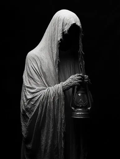 ↑↑↑ Larger size on website 🔸 A shadowy figure, shrouded in a long, flowing robe, stands against a dark background. The figure's f Cloak Side View, Tattered Cloak, Dark Setting, Haunting Beauty, Into The Unknown, Shadow Art, Unique Words, Digital Artists, The Shadows