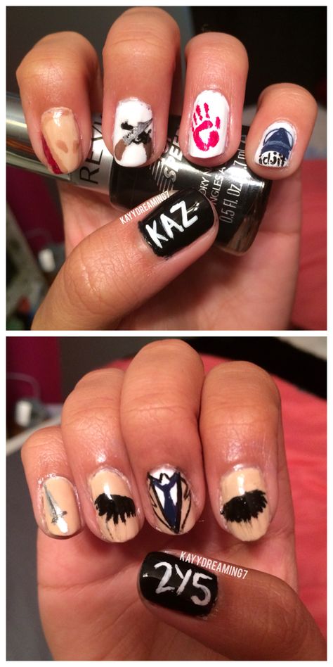 Supernatural nails Fandom Nail Art, Supernatural Inspired Nails, Supernatural Nails Designs, Supernatural Nail Art, Nail Ideas Coffin, Supernatural Nails, Geeky Nails, Nail Tattoos, Amazing Wedding Makeup