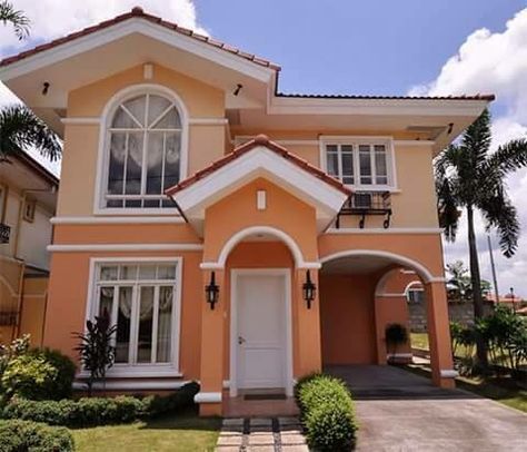 This house is cool I like it Best House Paint Colors, Best Exterior House Paint, Philippines House Design, Model Houses, Florida House Plans, Exterior House Paint, Philippine Houses, 2 Storey House Design, Exterior House Color