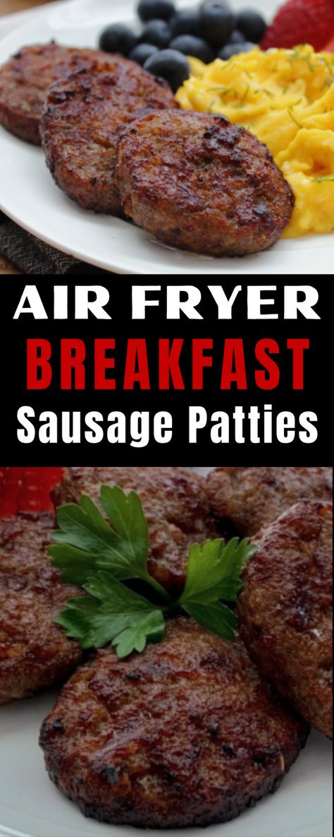 Easy air fryer sausage patties in just 8 minutes! Ideal for a quick and easy breakfast any day of the week! Perfectly cooked sausage every time - and a healthier option to pan frying. #airfryersausage #airfryerbreakfastsausage #airfryerbreakfastsausagepattiest #airfryerrecipe #easyairfryerrecipe #airfryerbreakfast #sausageinairfryer #breakfastsausageinairfryer #agoudalife Air Fryer Sausage Patties, Air Fryer Breakfast Sausage, Airfryer Breakfast, Air Fryer Sausage, Breakfast Sausage Patties, Air Fryer Breakfast, Breakfast Sausage Links, Fried Sausage, Sausage Patties