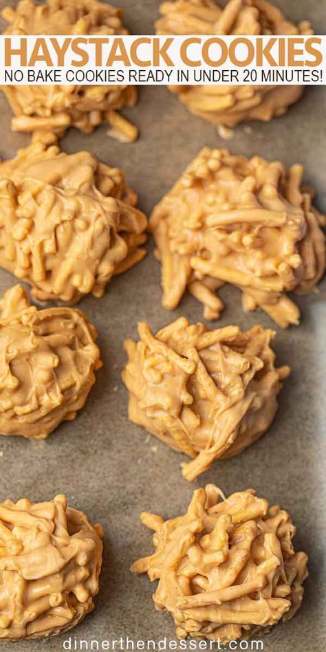 Chocolate Noodles, Cookies No Bake, Haystack Cookies, Easy No Bake Cookies, No Bake Cookie, Chocolate No Bake Cookies, Flourless Cookies, Chow Mein Noodles, Baking Recipes Cookies