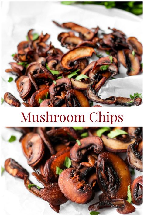 Crispy Mushrooms Recipe, Easy Vegan Snack, Mushroom Chips, Vegetarian Mushroom Recipes, Crispy Mushrooms, Easy Winter Recipes, 2023 Recipes, Baked Mushrooms, Mushroom Salad