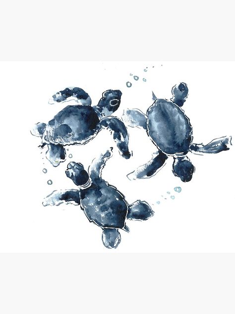 Flor Tattoo, Turtle Tattoos, Swimming Sea, Sea Turtle Painting, Baby Sea Turtles, Sea Turtle Art, Blue Turtle, Turtle Swimming, Turtle Tattoo