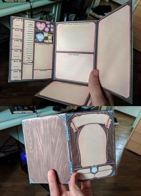 Dnd Character Sheet Booklet, Dnd Party Favors, Dnd Accessories Diy, Dnd Printables, Dnd Cards, Geek Office, Dnd Props, Dungeons And Dragons Diy, Dnd Room