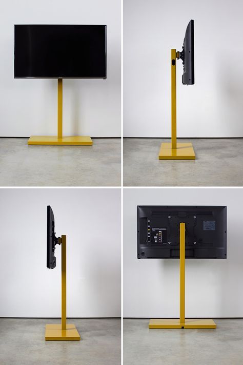 Minimalist TV Stand  | QUARTER design studio Tv Stand Minimalist, Tv Wall Shelves, Corner Tv Stands, Minimalist Dekor, Tv Stand Shelves, Swivel Tv Stand, Swivel Tv, Tv Stand With Mount, Tv Stand Designs