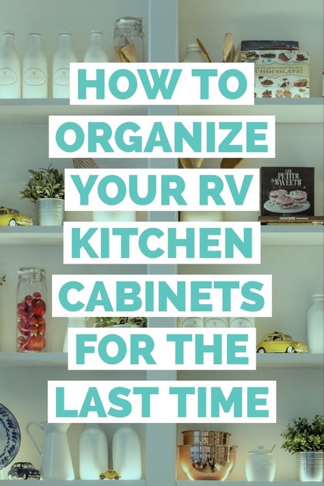 When you live in an RV, taking advantage of space is a must. Check out these RV storage ideas to keep your kitchen organized! #rvstorage #rvkitchen #rvhacks #getawaycouple via @getaway_couple Organizing Camper Cabinets, Rv Kitchen Cabinets, Rv Kitchen Organization, Rv Storage Ideas, Rv Storage Organization, Wheel Storage, Kitchen Cabinets And Drawers, Kitchen Cabinets Drawers, Closet Clothes Storage