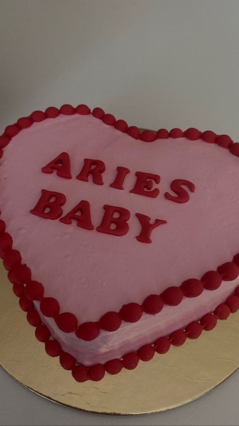 Cake Idea Aesthetic, Pink Aries Birthday Cake, Aries Pink Aesthetic, Aries Birthday Cake Aesthetic, Pink Aries Cake, Aires Birthday Cake, Aries Birthday Aesthetic, Aries Cake Ideas, Aries Baby Cake Aesthetic