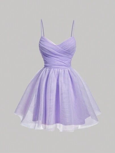 6th Grade Dance Dresses, Quinceanera Dama Dresses, Purple Short Dress, Dama Dresses, Cute Dress Outfits, Party Dress Short, Mesh Overlay, Cosplay Dress, Hoco Dresses