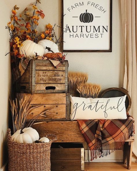 Minimalist Dekor, Decoration Vitrine, Casa Halloween, Cozy Fall Decor, Fall Decor Inspiration, Autumn Display, Fall Thanksgiving Decor, Fall Deco, Autumn Decorating