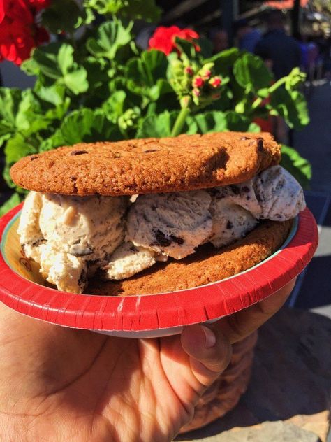 Ice Cream Cookie Sandwich Hollywood Scoops Disney World Food Bucket List, Disney World Hollywood Studios, Dining Plan, Cookie Sandwich, Ice Cream Cookie Sandwich, Disney Treats, Disney World Food, Disney Snacks, Disney Dining Plan