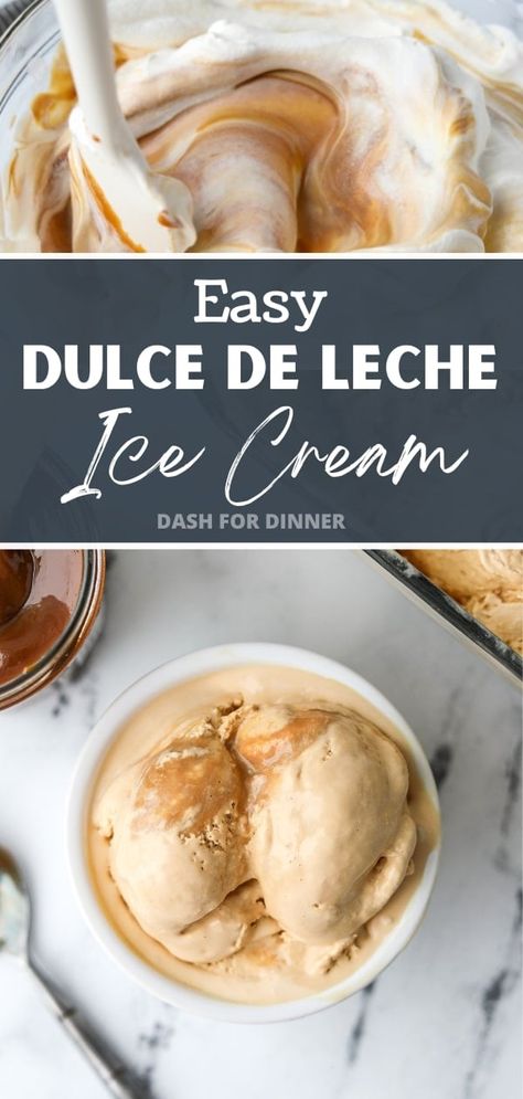 Treat your family to an indulgent homemade ice cream with our no-churn Dulce de Leche recipe. This rich and creamy ice cream is full of caramelized sugar and condensed milk flavors, and is perfect for celebrating special occasions. Whether you're hosting a Cinco de Mayo party or just looking for an easy dessert, our Dulce de Leche Ice Cream is sure to delight your guests. Desert Dessert, Easy Ice Cream Recipe, Caramel Ice Cream, Easy Ice Cream, Ice Cream At Home, Homemade Ice Cream Recipes, No Churn Ice Cream, Ice Cream Recipe, Köstliche Desserts