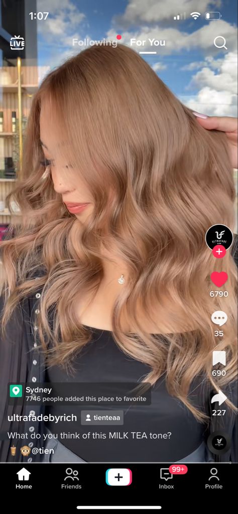 Tea Hair Color, Milk Tea Hair Color, Beige Balayage, Hair Inspiration Color, Makeup And Hair, Milk Tea, Makeup Inspo, Hair Colors, Dyed Hair