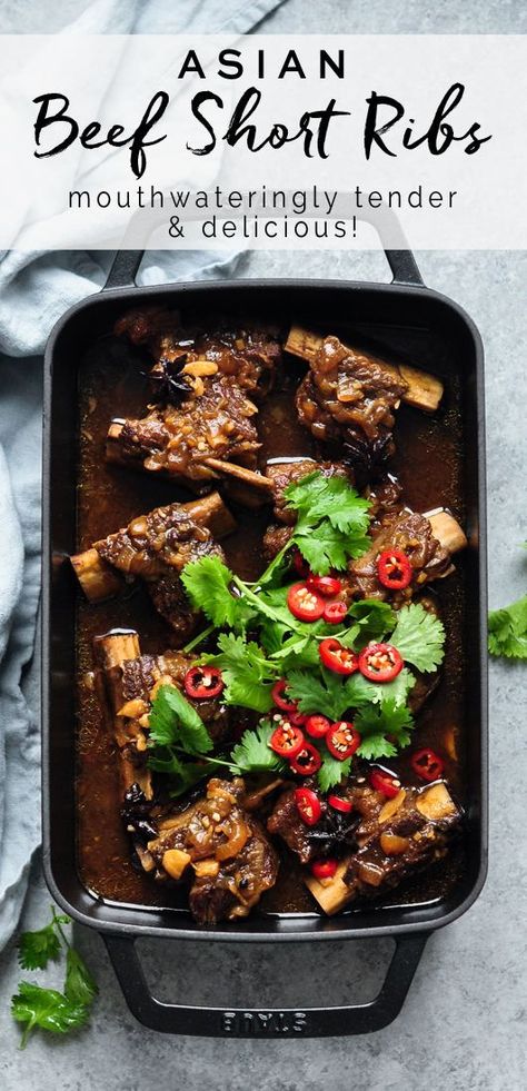 Asian Beef Short Ribs | eatlittlebird.com Ribs Photography, Asian Braised Beef, Food Dumplings, Malaysian Recipes, Braised Beef Short Ribs, Armenian Food, Noodle Soups, Recipes Seafood, Asian Beef