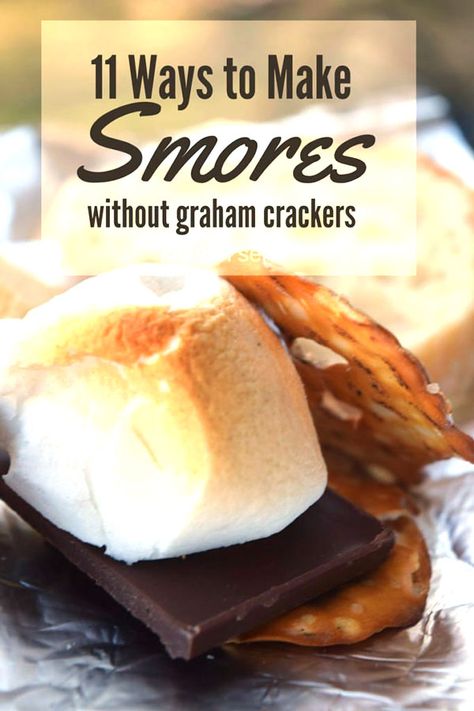 S'mores Without Graham Crackers + a Free Printable Graham Cracker Smores, Smores Recipes, Smores Snacks, Marshmallow Smores, Camping Smores, Chocolate Covered Graham Crackers, Smores Dessert, Smore Recipes, Easy Sweets