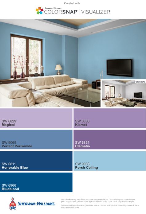 Perfect periwinkle, a shade or two lighter. Likeable Sand, Periwinkle Bedroom, Taupe Living Room, Modern Farmhouse Paint Colors, Accent Wall Colors, Farmhouse Paint Colors, Living Room Arrangements, Farm House Colors, Coastal Bedrooms