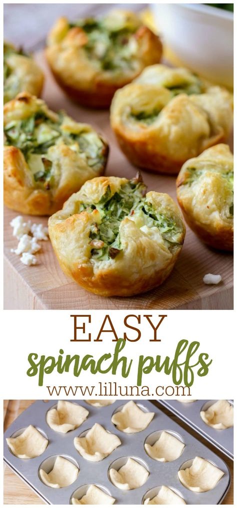 Spinach Puffs Recipe, Spinach Appetizers, Spinach Puffs, Cheese Puffs Recipe, Spinach Puff Pastry, Spinach Puff, Puff Pastry Appetizers, Pastry Appetizer, Savory Pies