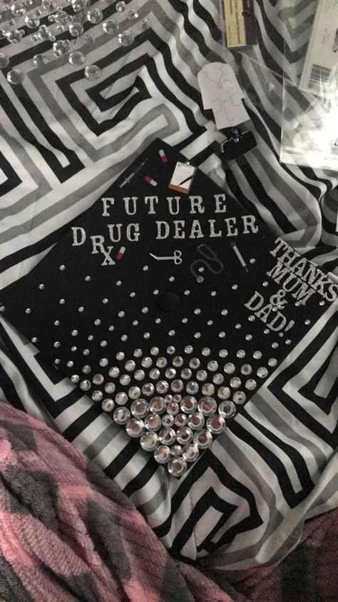 Graduation cap! Pharmacy school, here I come! Pharmacy Tech Cap Ideas, Graduation Cap Pharmacy, Pharmacy Technician Graduation Pictures, Pharm Tech Graduation Cap, Pharmacy Tech Graduation Pictures, Cap Decoration Graduation Pharmacy, Pharmacy Tech Graduation Cap, Pharmacy Cap Ideas, Pharmacy Technician Graduation Cap Ideas