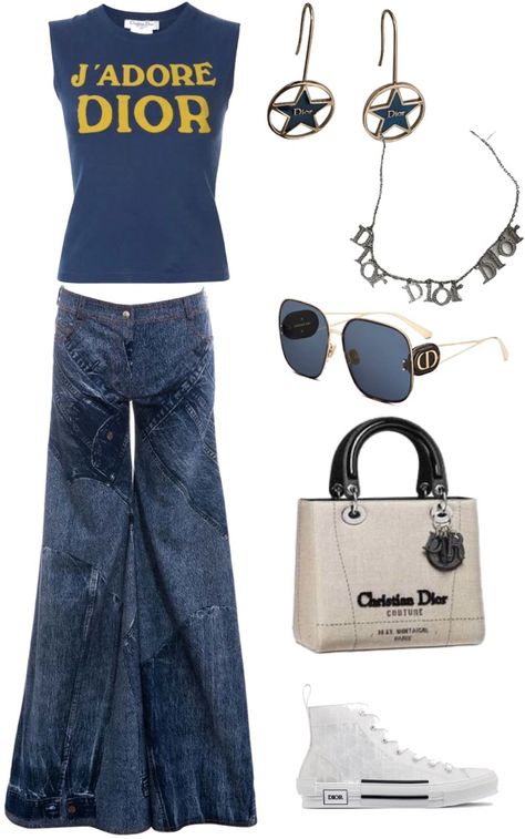 J’adore Dior Shirt Outfit, Jadore Dior Outfit, Jadore Dior Shirt, Dior Jeans, Dior Outfit, J Adore Dior, Dior Glasses, Dior Purse, Dior Shirt