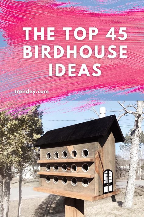 Here are some awesome birdhouse ideas that will turn your backyard into an avian paradise. Big Bird House, Birdhouse Stand Ideas, Diy Birdhouse Ideas, Diy Birdhouse, Rustic Birdhouses, Birdhouse Ideas, Large Bird Houses, Birdhouses Rustic, Rustic Birdhouse