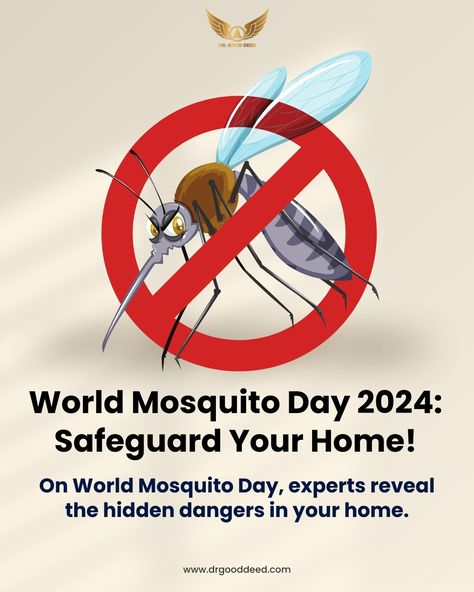 🦟 World Mosquito Day 2024: Safeguard Your Home! 🌍 This #WorldMosquitoDay, let's uncover the hidden dangers lurking in our homes and take proactive steps to protect our loved ones. 🏡 From standing water to sneaky bathroom spots, mosquitoes can find their way into every corner of your space. But don't worry—#DrGoodDeed has got you covered with essential tips to keep these pests at bay. 🚫 Stay vigilant, stay safe! 🌟 #MosquitoPrevention #HomeSafety #HealthyLiving #ProtectYourHome #MosquitoCon... World Mosquito Day, Mosquito Protection, Home Safety, Good Deeds, Stay Safe, Don't Worry, No Worries, Healthy Living, First Love