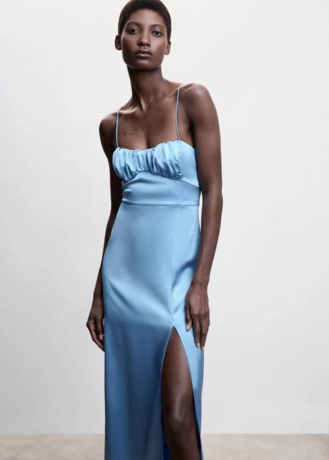 The 29 Best Mango Dresses For Spring 2023 | Who What Wear UK Satin Camisole Dress, Lingerie Satin, Wedding Guest Gowns, Mango Dress, Satin Camisole, High Street Fashion, Bridesmaid Dress Colors, Womenswear Fashion, Camisole Dress