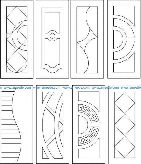 Door Geometric Design, 2d Door Design Cnc, Door Design Drawing, Cnc Door Design Modern, Door Pattern Design, 2d Door Design, House Design Ideas Simple, Simple Small House Design, Simple Small House