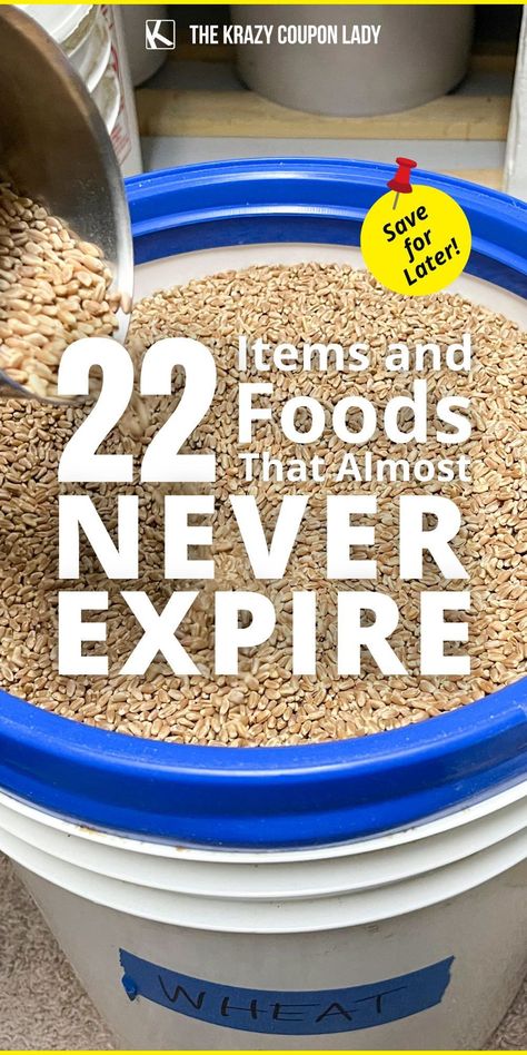 22 Items That (Almost) Never Go Bad 1 Year Supply Food Storage, Building Food Storage, Shelf Stable Foods To Stock Up On, Dry Foods To Stock Up On, Food To Stockpile, Best Foods To Stockpile, How Much Food To Store For A Year, Shelf Life Of Pantry Items, Foods With Longest Shelf Life