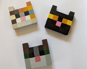 Zappix's favorite items - Etsy Diy Wood Block Art, Minecraft Wood Block Diy, Wooden Block Pixel Art, Wood Block Minecraft, Minecraft Wooden Cube Art, Minecraft Block Craft, Minecraft Clay Art, Minecraft Wood Block Craft, Minecraft Crafts Irl