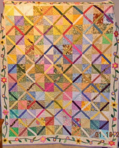 McCall's scrappity-do-dah pattern in lighter colors Scrappity Doo Dah Quilt, Scrappity Doo Dah Quilt Pattern, Quilts Blocks, Crumb Quilt, Scrap Ideas, Scrap Material, Flower Quilt, Nine Patch, My Color