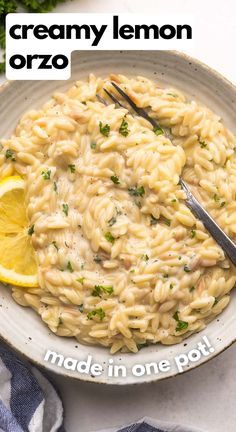 Lemon Ricotta Orzo, Creamy Lemon Garlic Orzo, Orzo Pasta Casserole, Lemon Orzo Pasta With Chicken, Orzo Recipes Lemon, Healthy Orzo Meals, Chicken Lemon Orzo Pasta, Pasta Rice Recipes, Scallop Orzo Recipes